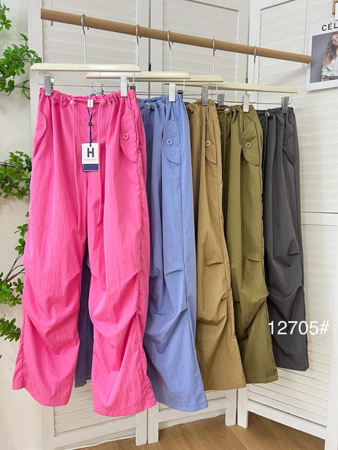 HELLO FASHION Parachute Baggy Cargo Pants